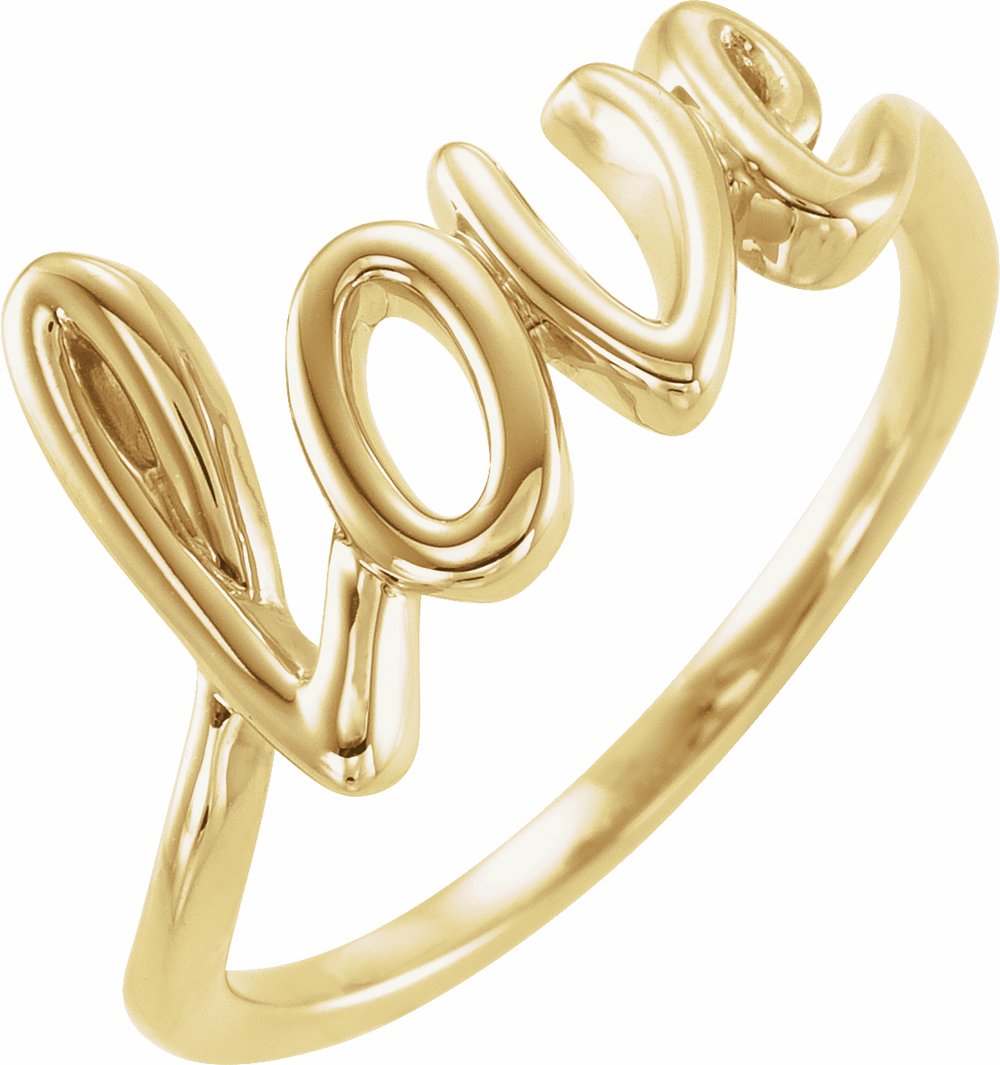 14K Yellow Gold Love Ring