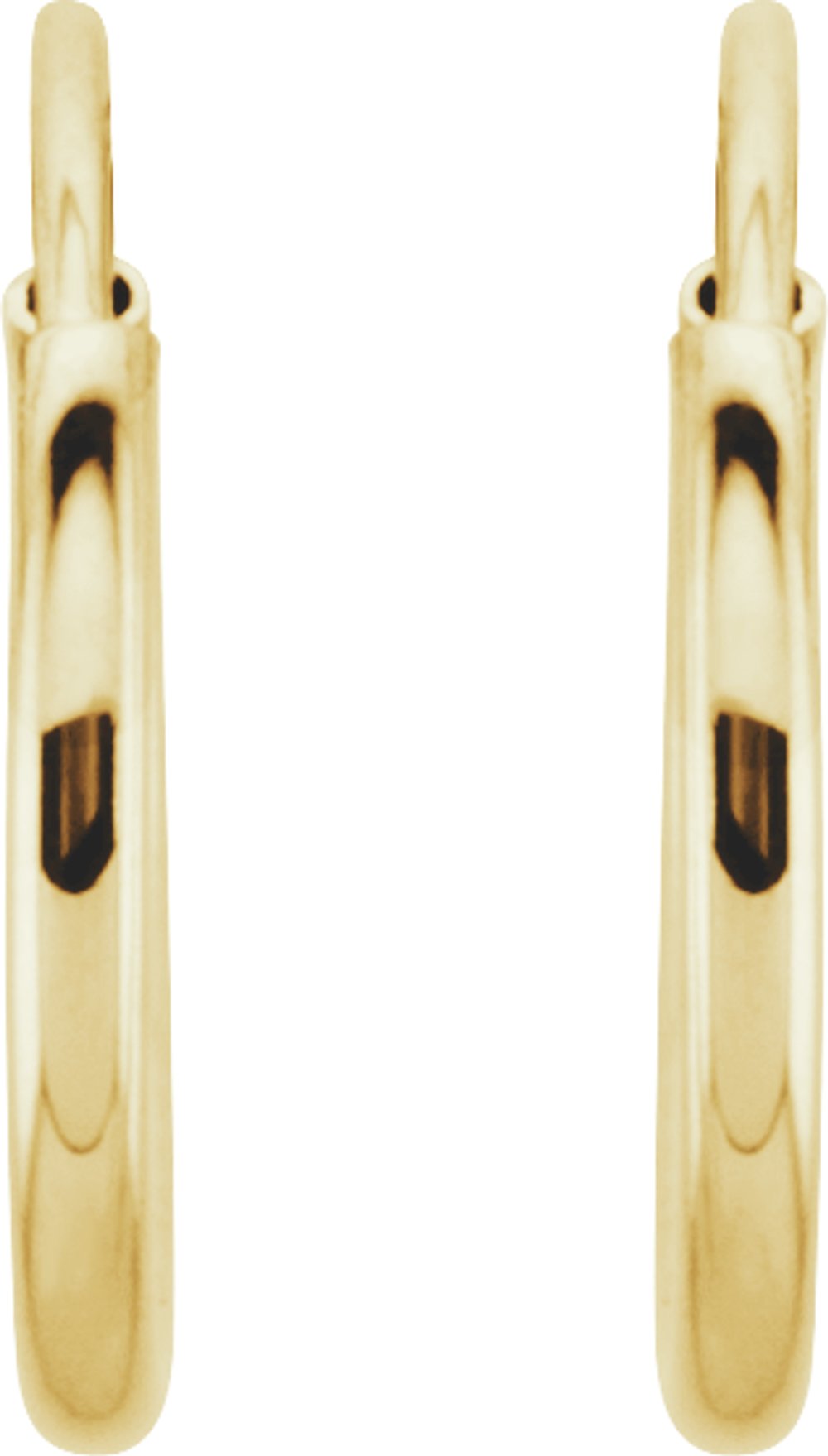 14K Yellow Gold Endless Tube 10 mm Hoop Earring