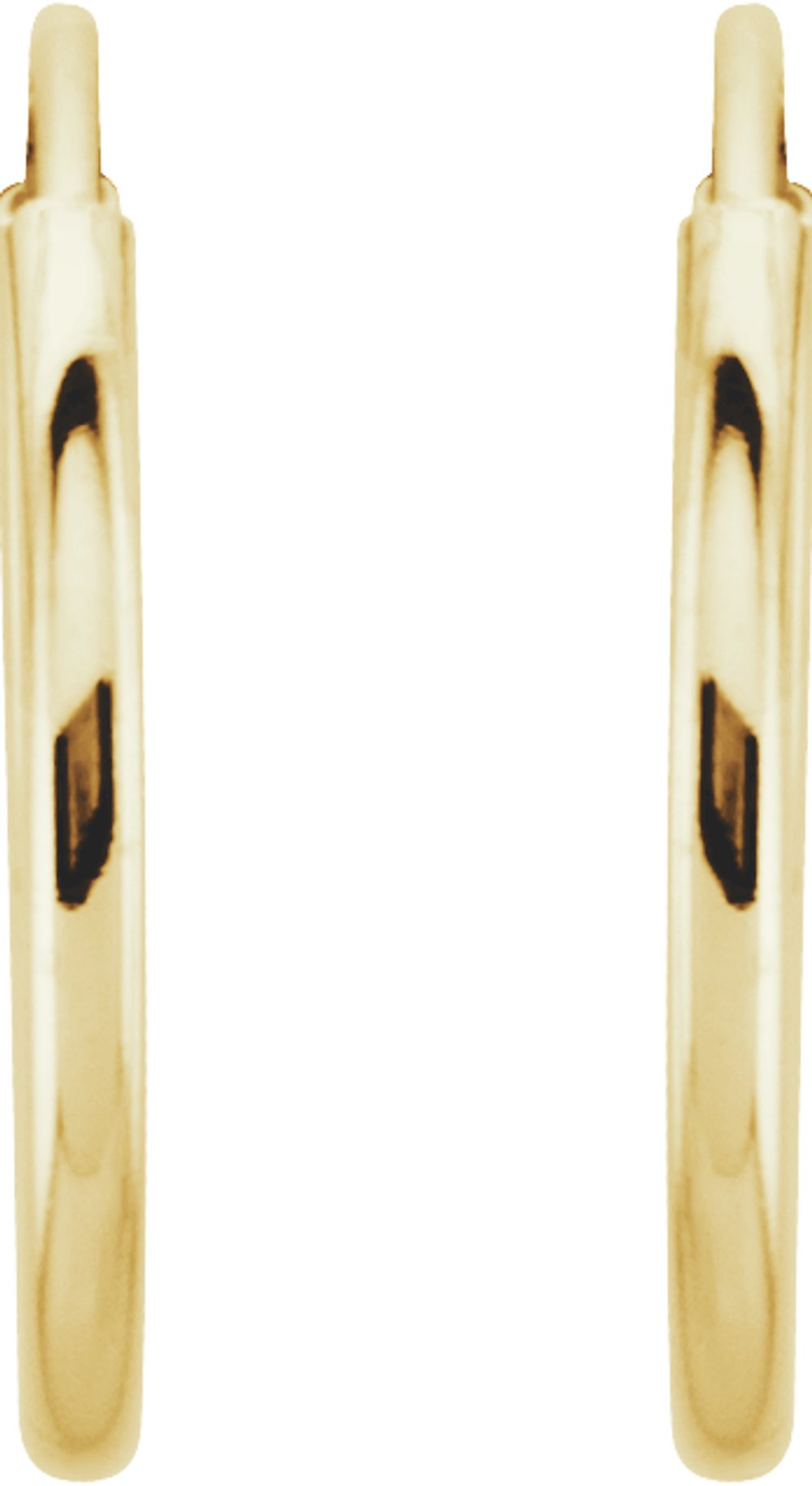 14K Yellow Gold Endless Tube 12 mm Hoop Earring