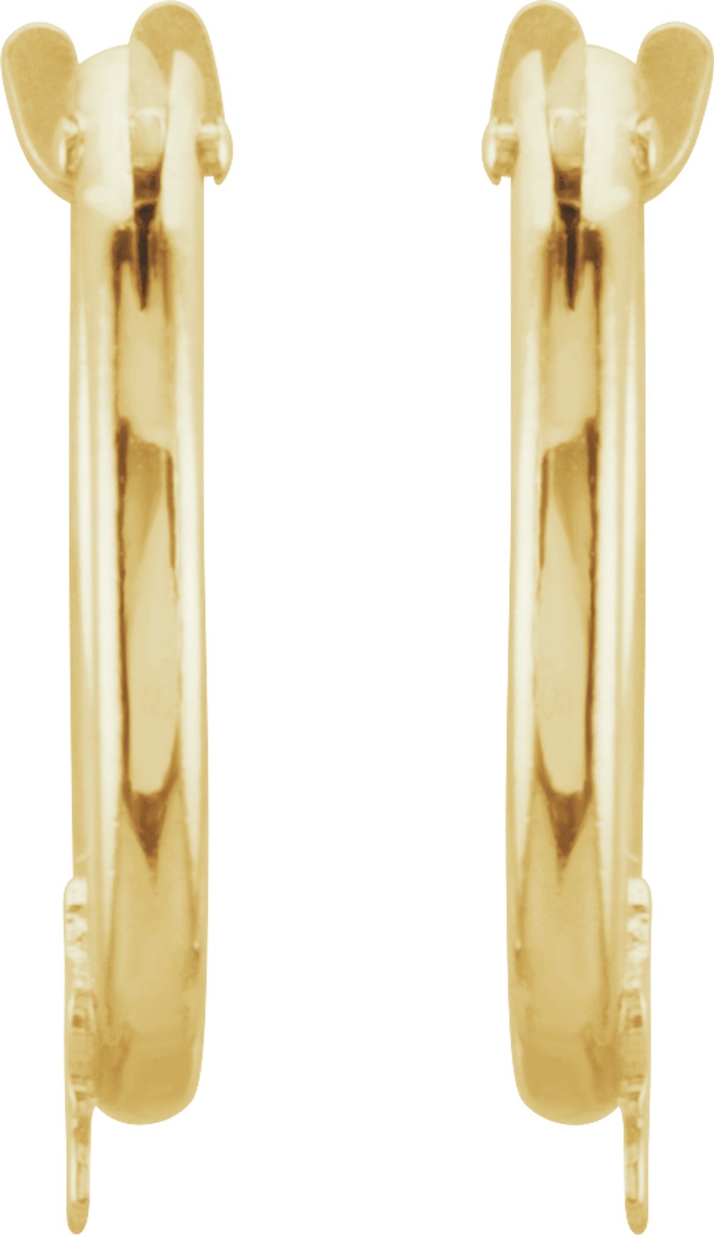 14K Yellow Star Hinged 12.5 mm Hoop Earrings