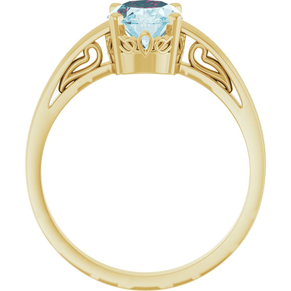 14K Yellow Natural Sky Blue Topaz Ring