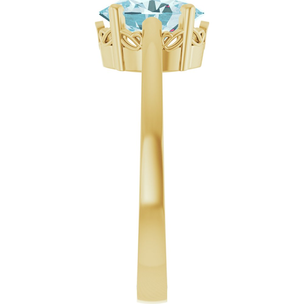 14K Yellow Natural Sky Blue Topaz Ring