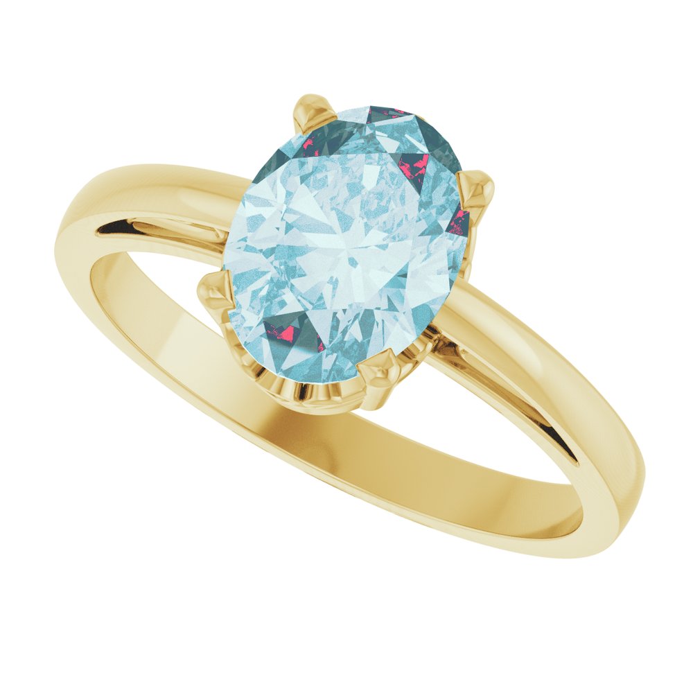 14K Yellow Natural Sky Blue Topaz Ring