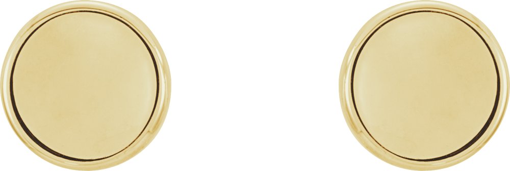 14K Yellow Concave Earrings