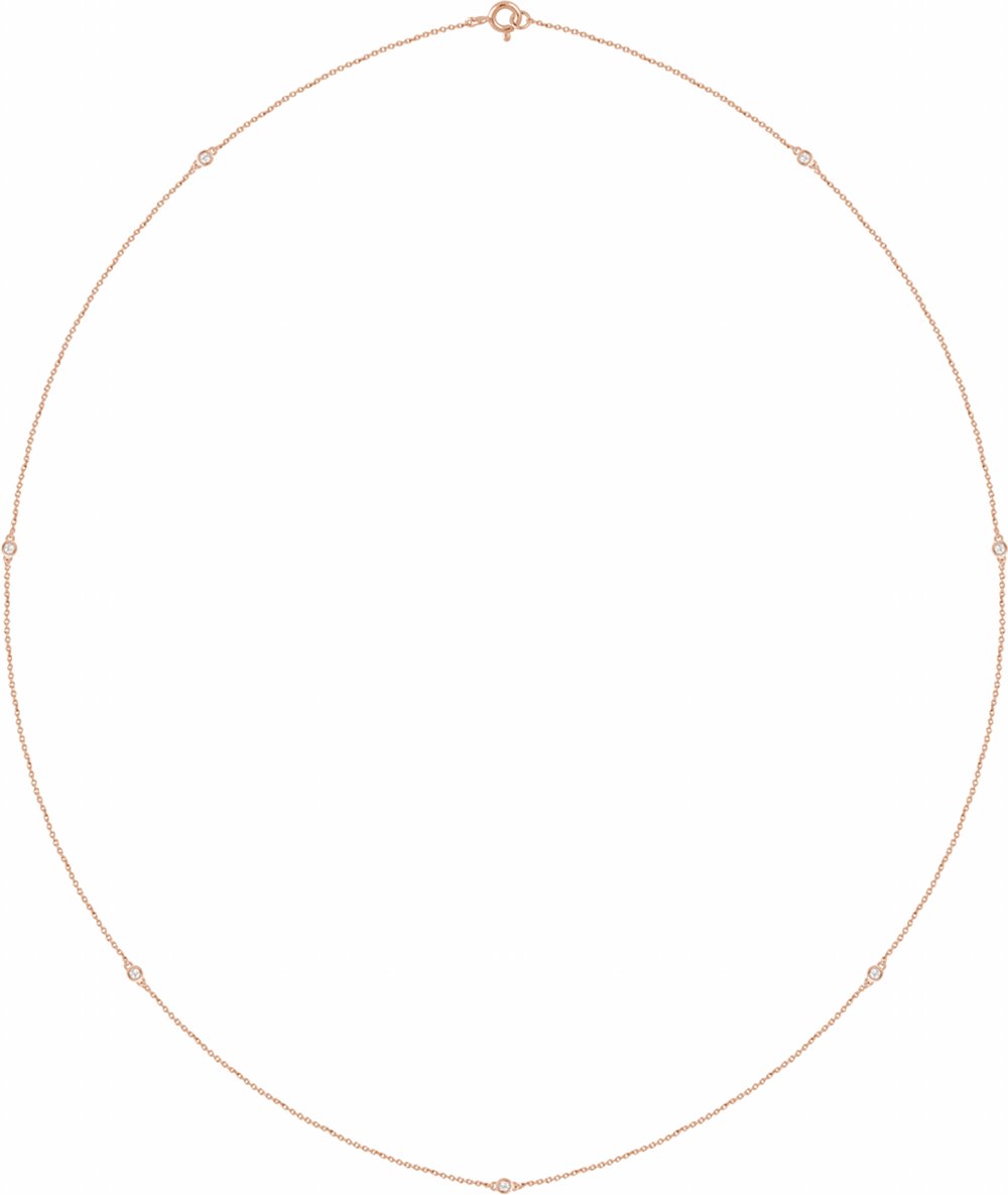 14K Rose Gold 1/4 CTW Natural Diamond 7-Station 24" Necklace