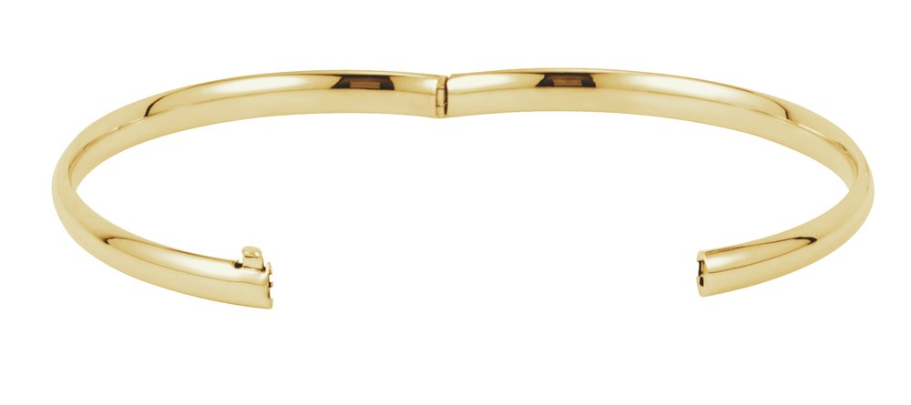 14K Yellow Gold 4.7 mm Hinged Bangle 7" Bracelet