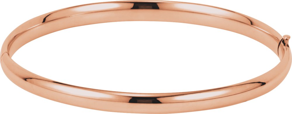 14K Rose Gold 4.7 mm Hinged Bangle 7" Bracelet