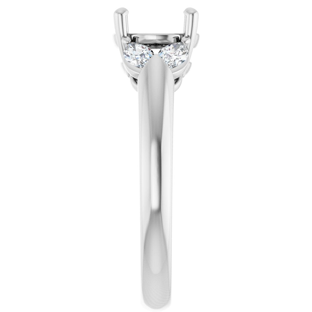 14K White 7.4 mm Round 3/8 CTW Lab-Grown Diamond Semi-Set Engagement Ring