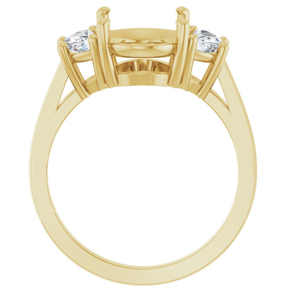 14K Yellow 5.5 x 3.4 mm Oval 3/4 CTW Lab-Grown Diamond Semi-Set Engagement Ring