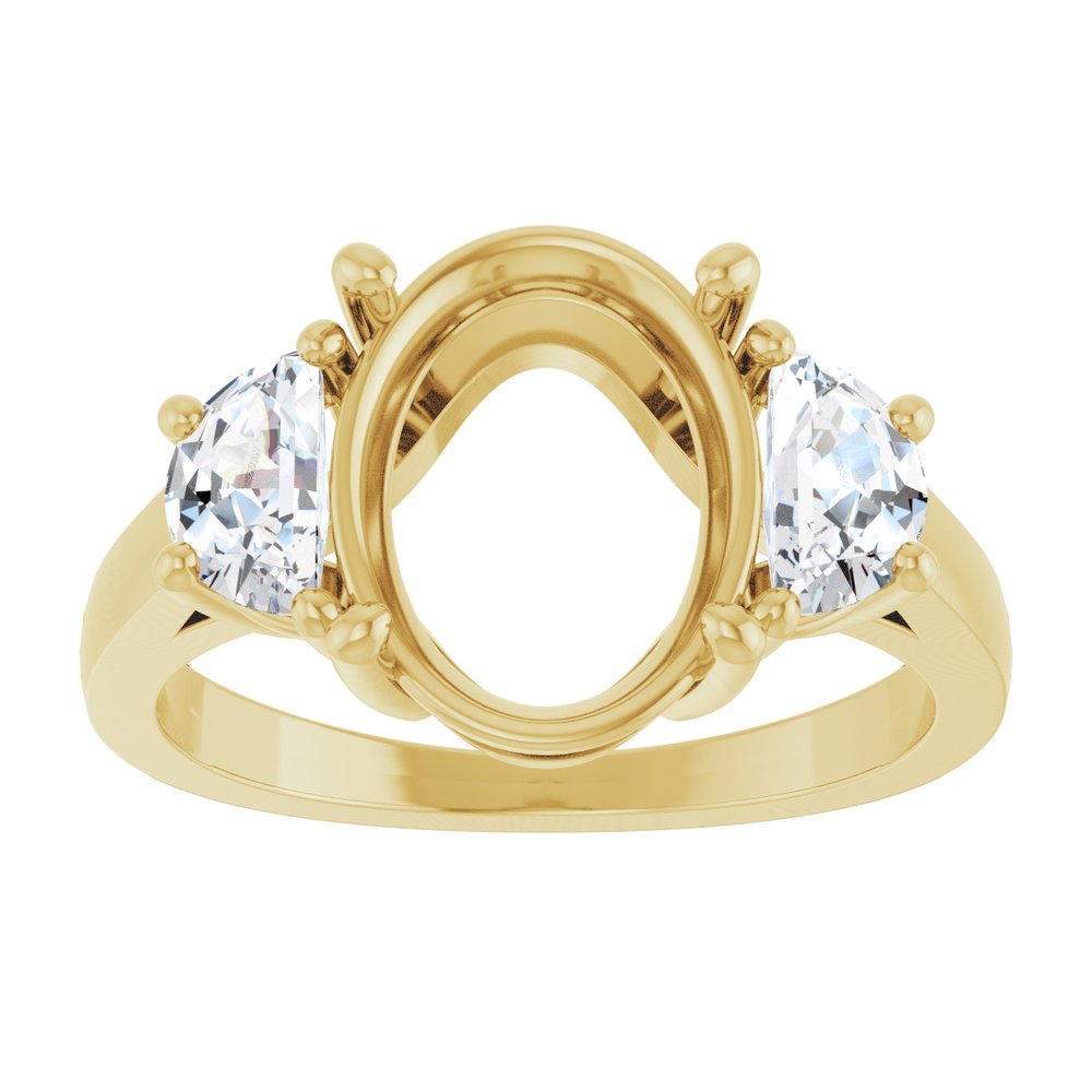 14K Yellow 5.5 x 3.4 mm Oval 3/4 CTW Lab-Grown Diamond Semi-Set Engagement Ring