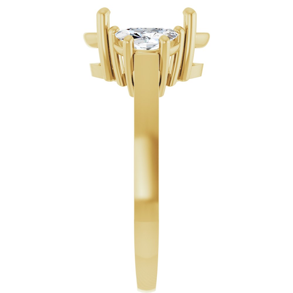 14K Yellow 5.5 x 3.4 mm Oval 3/4 CTW Lab-Grown Diamond Semi-Set Engagement Ring