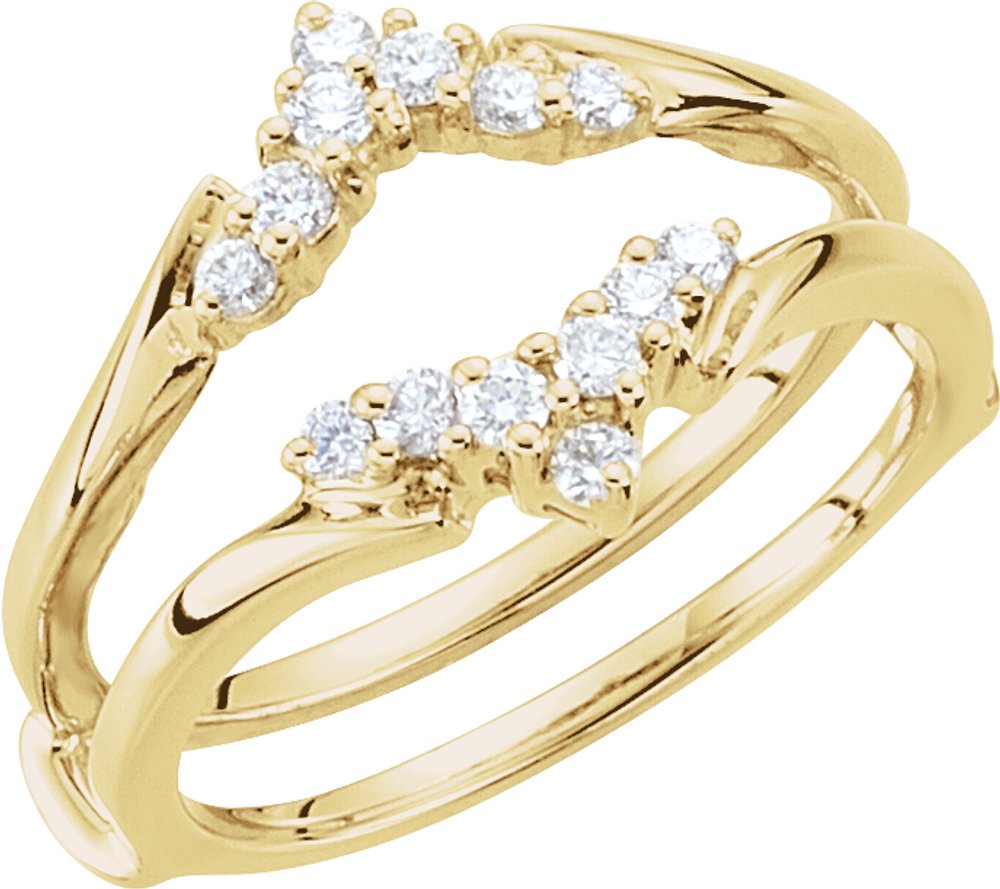 14K Yellow Gold 1/4 CTW Natural Diamond Ring Guard