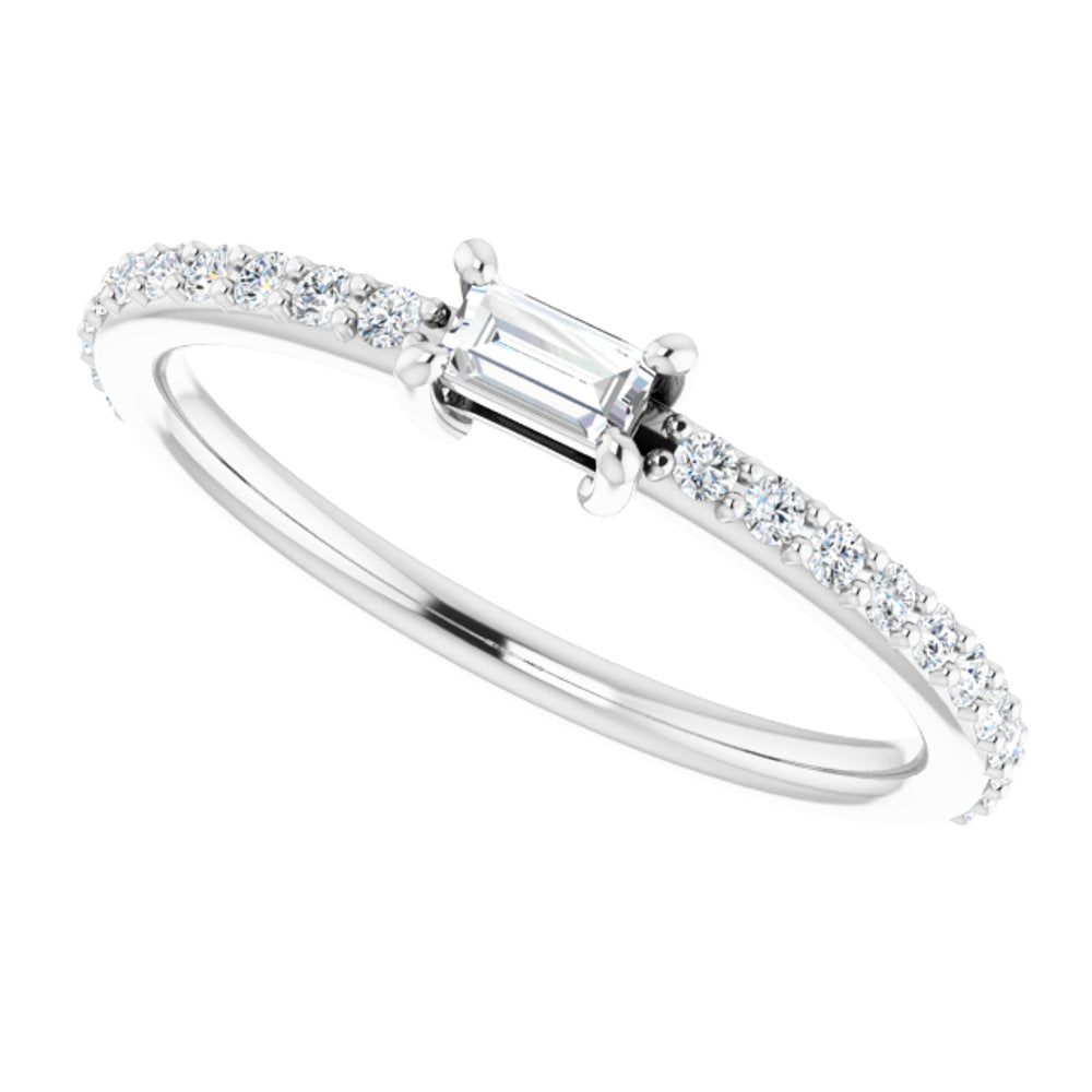 14K White 1/3 CTW Natural Diamond Ring