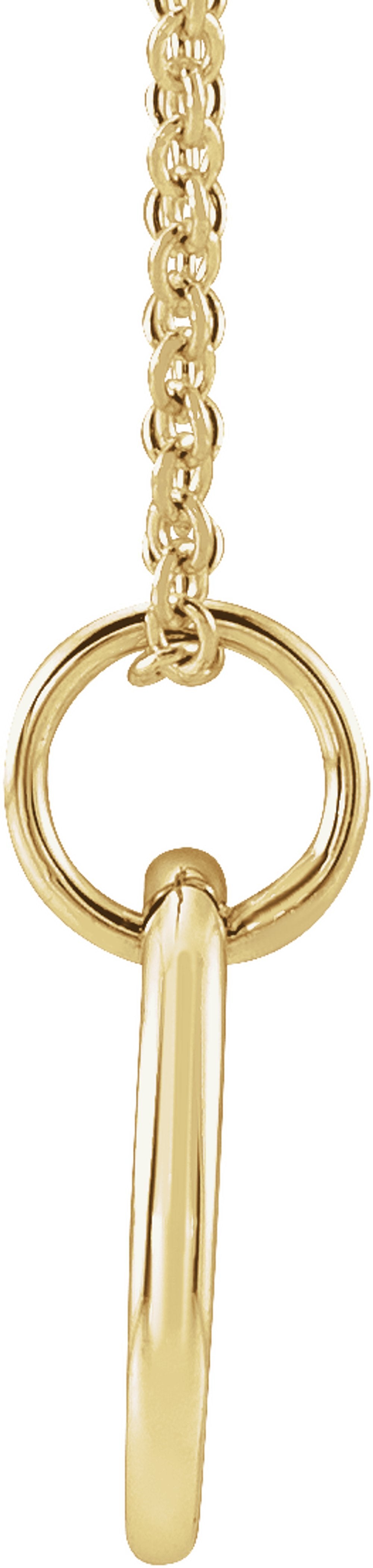 14K Yellow Engravable .005 CT Natural Diamond 16-18" Necklace