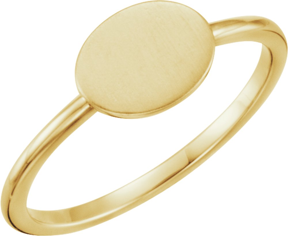 14K Yellow Be Posh® Engravable Signet Ring
