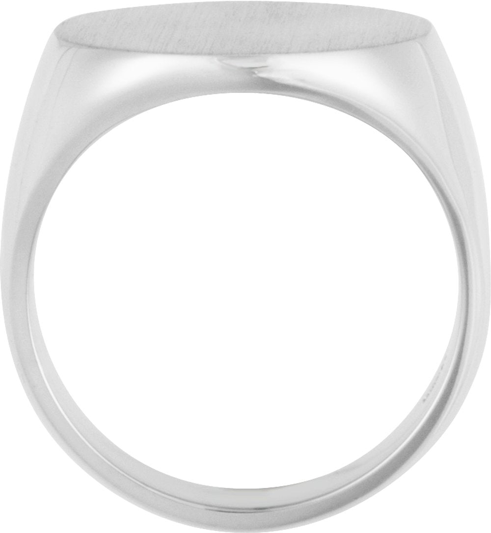Sterling Silver 18 mm Round Signet Ring