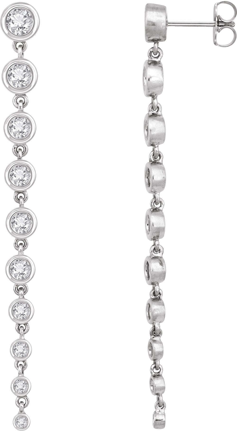 14K White Gold 2 CTW Lab-Grown Diamond Earrings