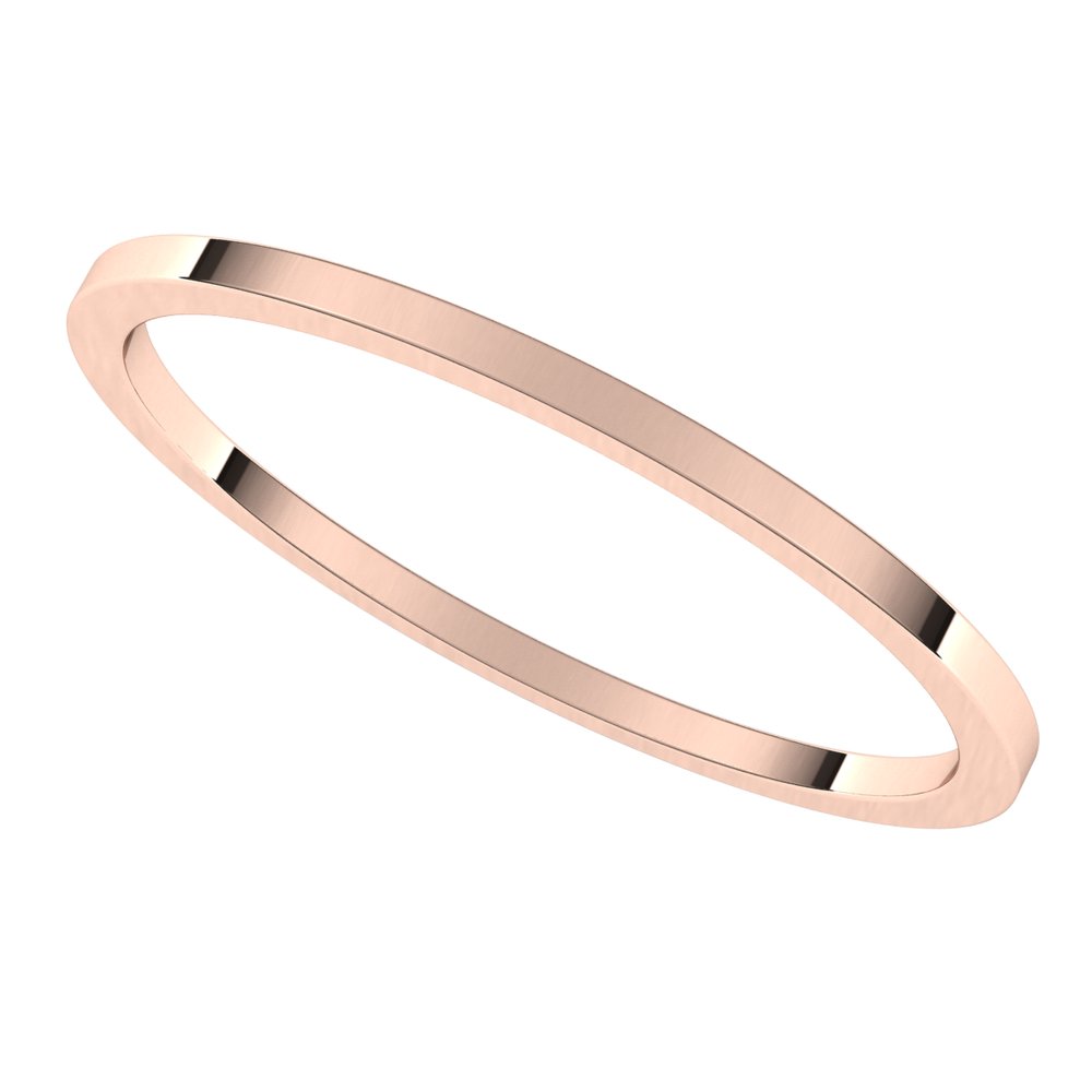 10K Rose Gold 1 mm Flat Band Size 10
