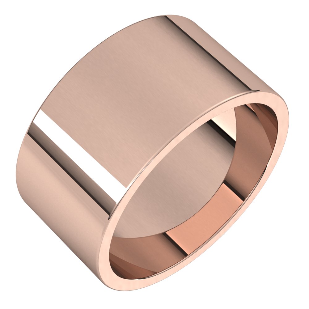 14K Rose Gold 10 mm Flat Band Size 10