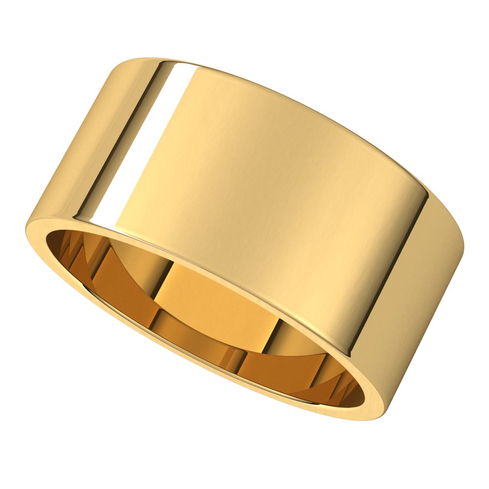 14K Yellow Gold 9 mm Flat Band Size 10