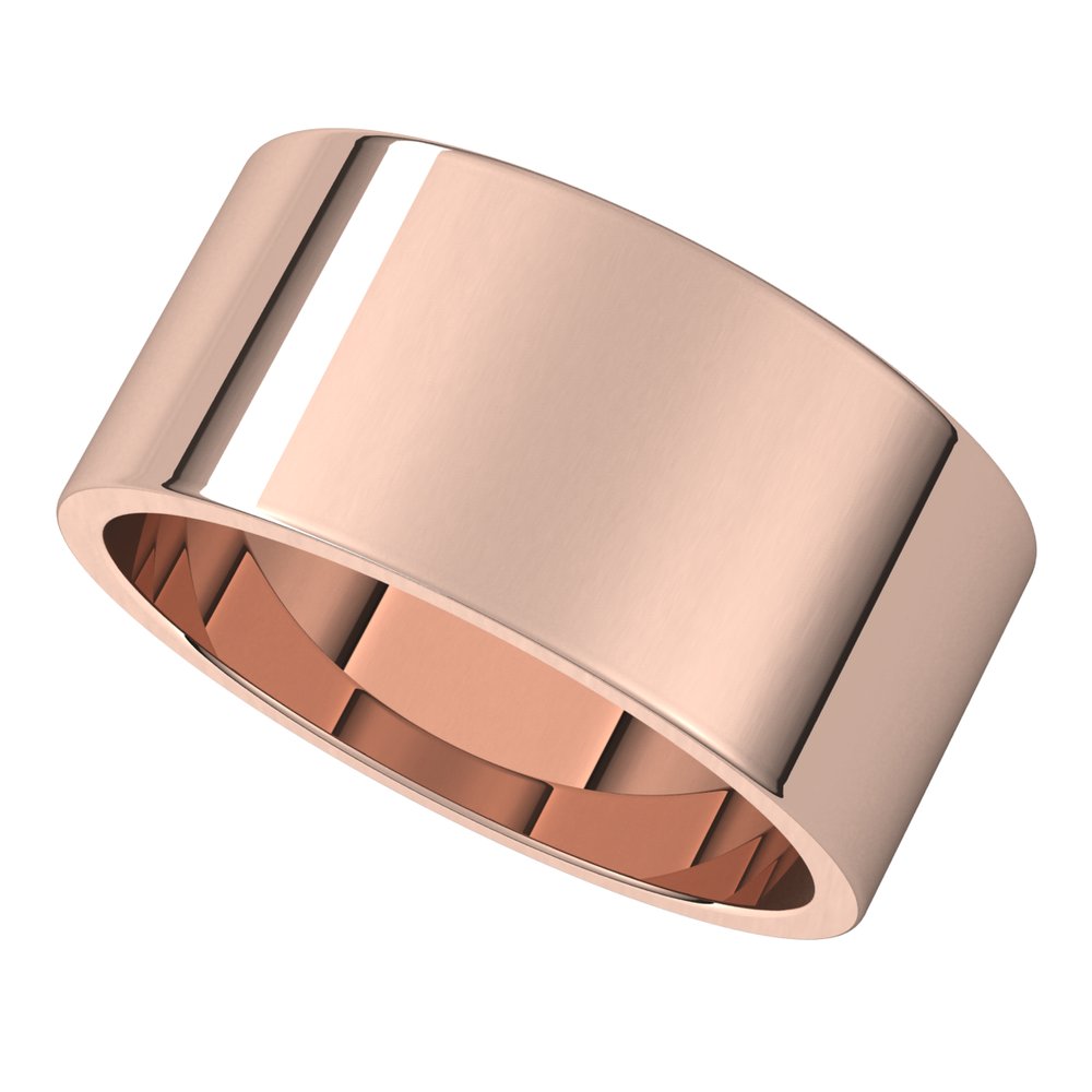14K Rose 9 mm Flat Band Size 12