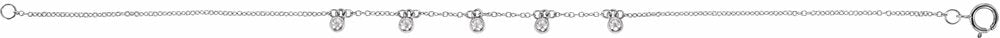 Sterling Silver Beaded 5-Station 7" Bracelet
