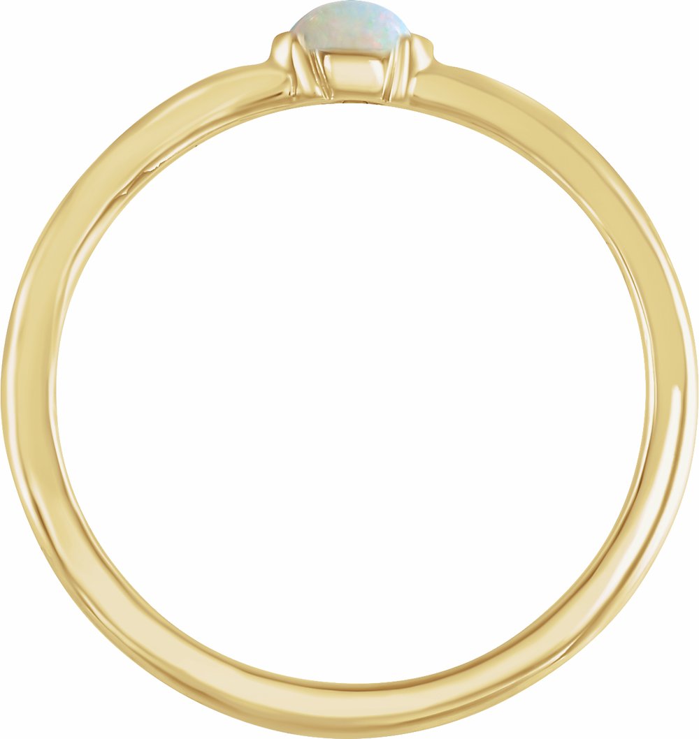 14K Yellow Gold Natural Ethiopian Opal Stackable Ring