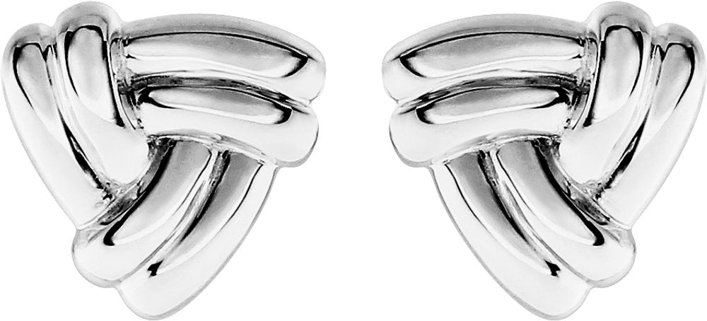14K White Triangle Knot Earrings