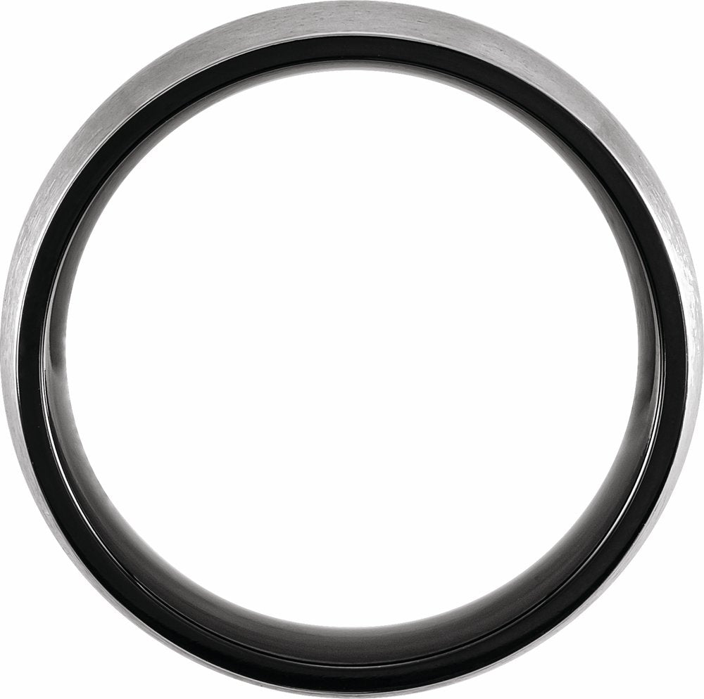 Black PVD Titanium 6 mm Comfort-Fit Half Round Band Size 7