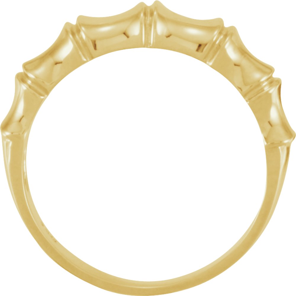 14K Yellow 5 mm Bamboo Design Tapered Band