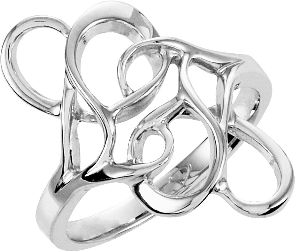 14K White Freeform Ring
