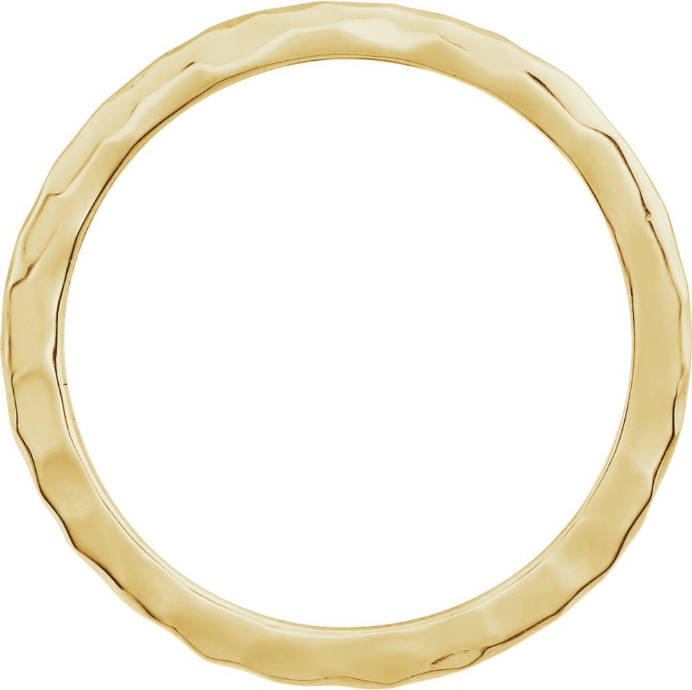14K Yellow Gold 1.6 mm Hammered Stackable Ring Size 6