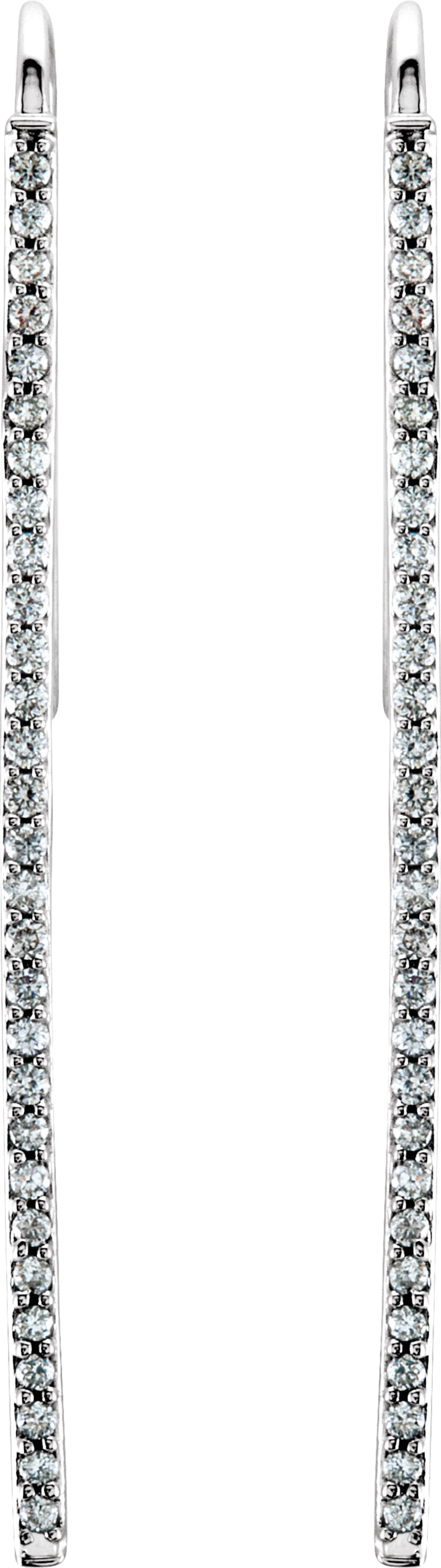 14K White Gold 1/4 CTW Natural Diamond Vertical Bar Earrings