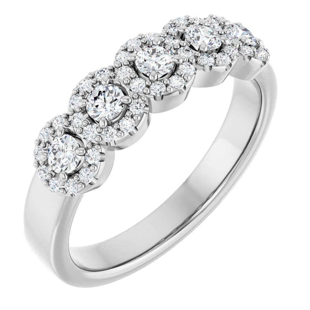 14K White 1 CTW Natural Diamond Anniversary Band