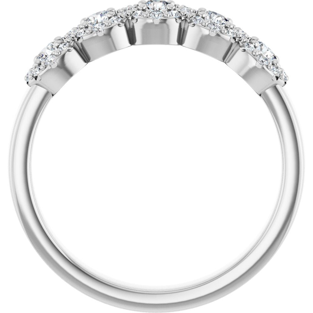 14K White 1 CTW Natural Diamond Anniversary Band