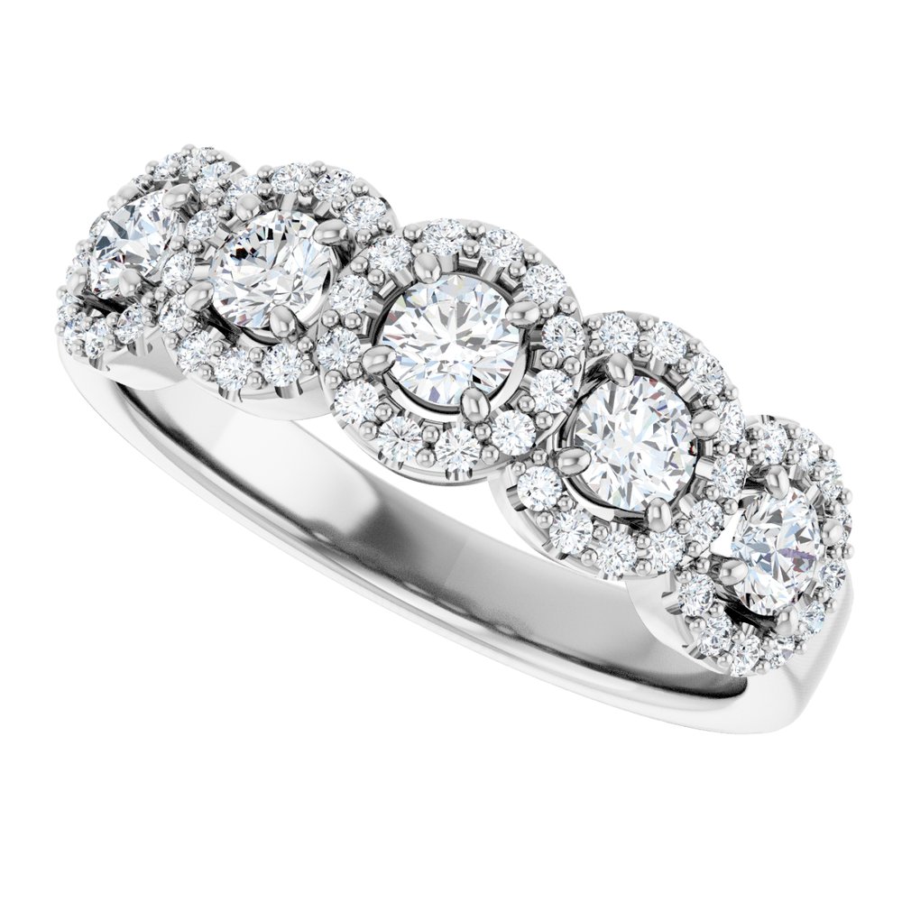 14K White 3/4 CTW Natural Diamond Anniversary Band