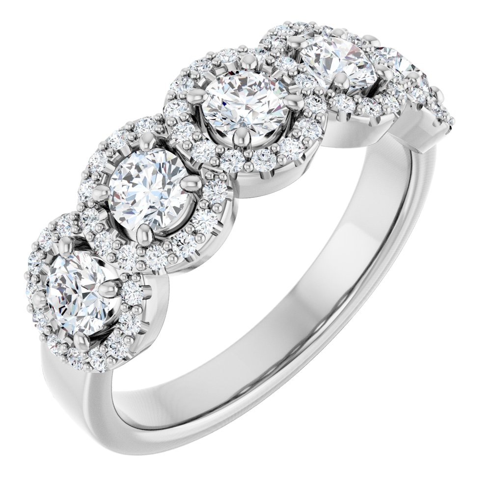 14K White 1 CTW Natural Diamond Anniversary Band