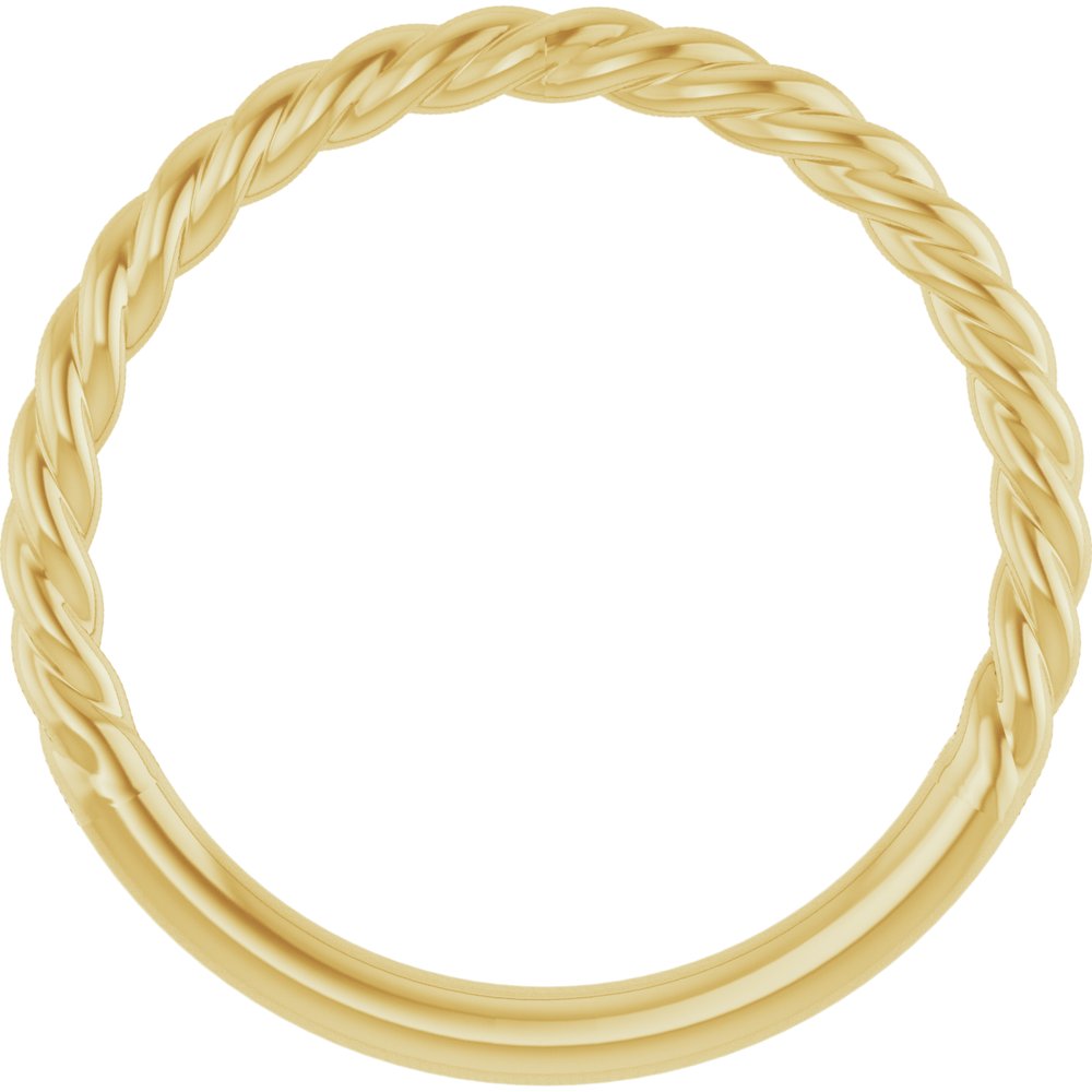 10K Yellow Gold 1.7 mm Rope Band Size 7