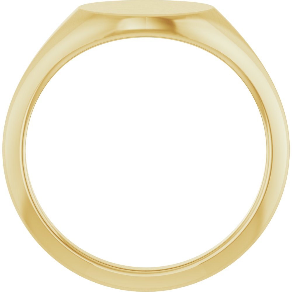 14K Yellow Gold Oval Signet Ring