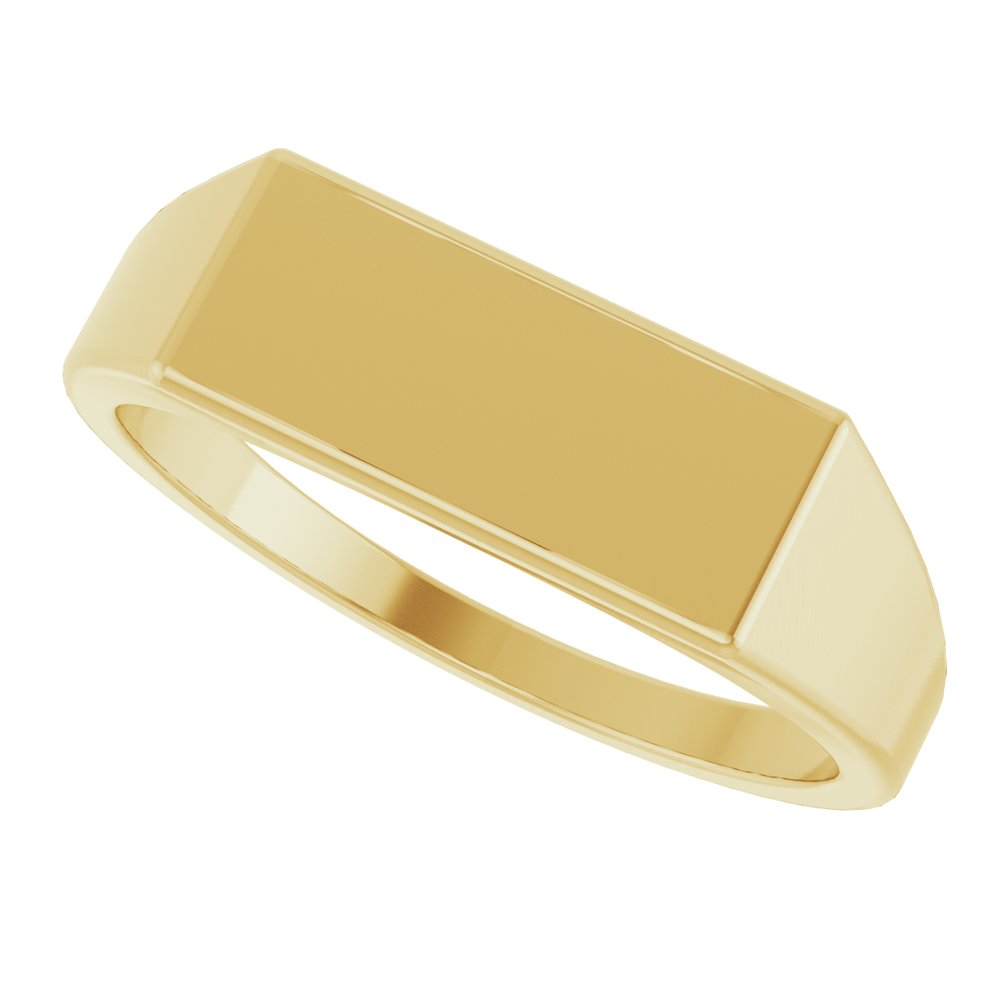 14K Yellow Gold 15x7 mm Rectangle Signet Ring