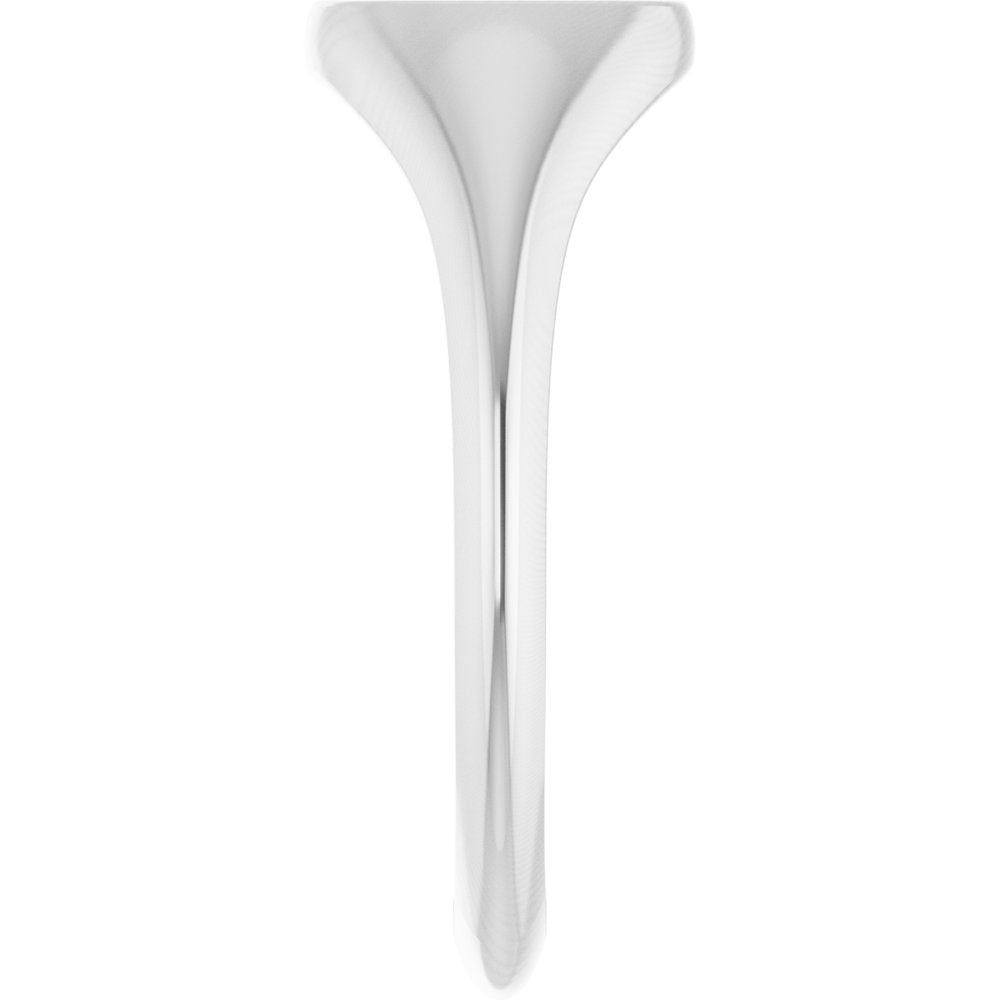 14K White Gold Oval Signet Ring