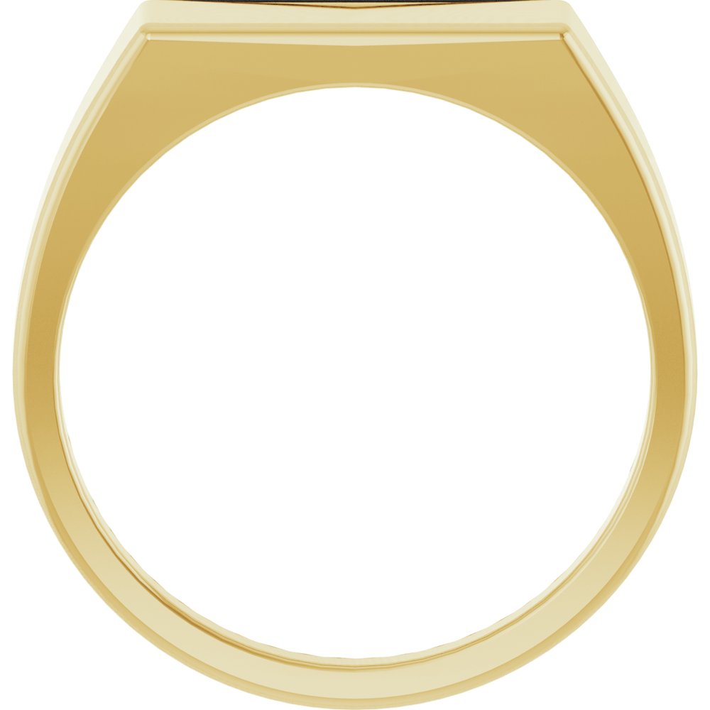 14K Yellow Gold 15x7 mm Rectangle Signet Ring