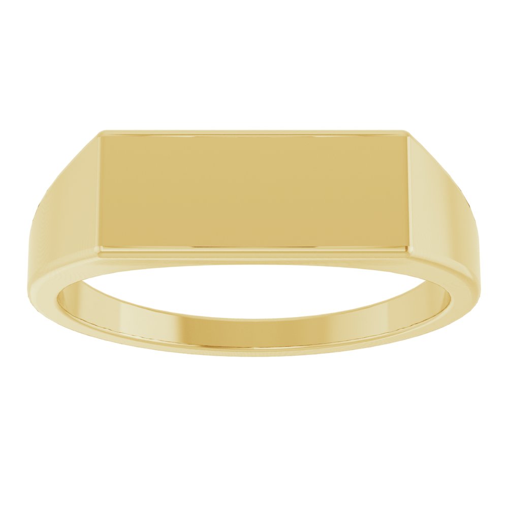 14K Yellow Gold 15x7 mm Rectangle Signet Ring