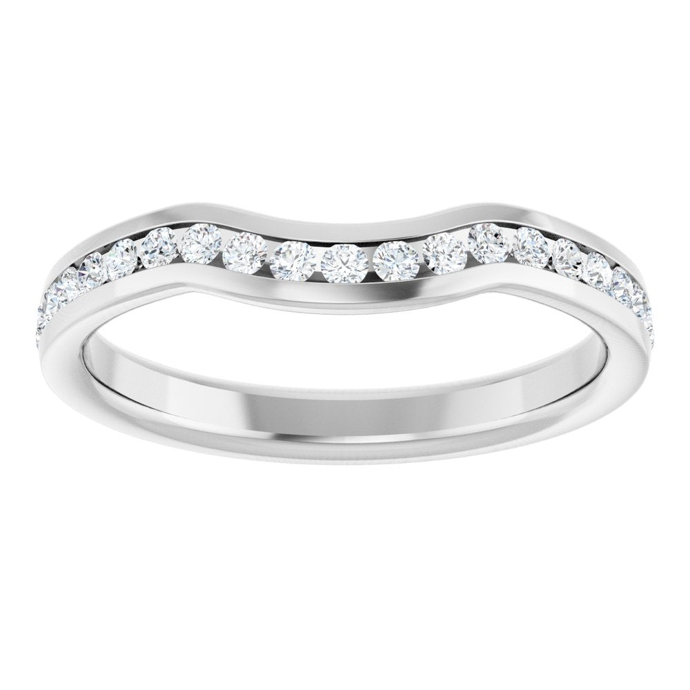 14K White 1/3 CTW Natural Diamond Contour Band