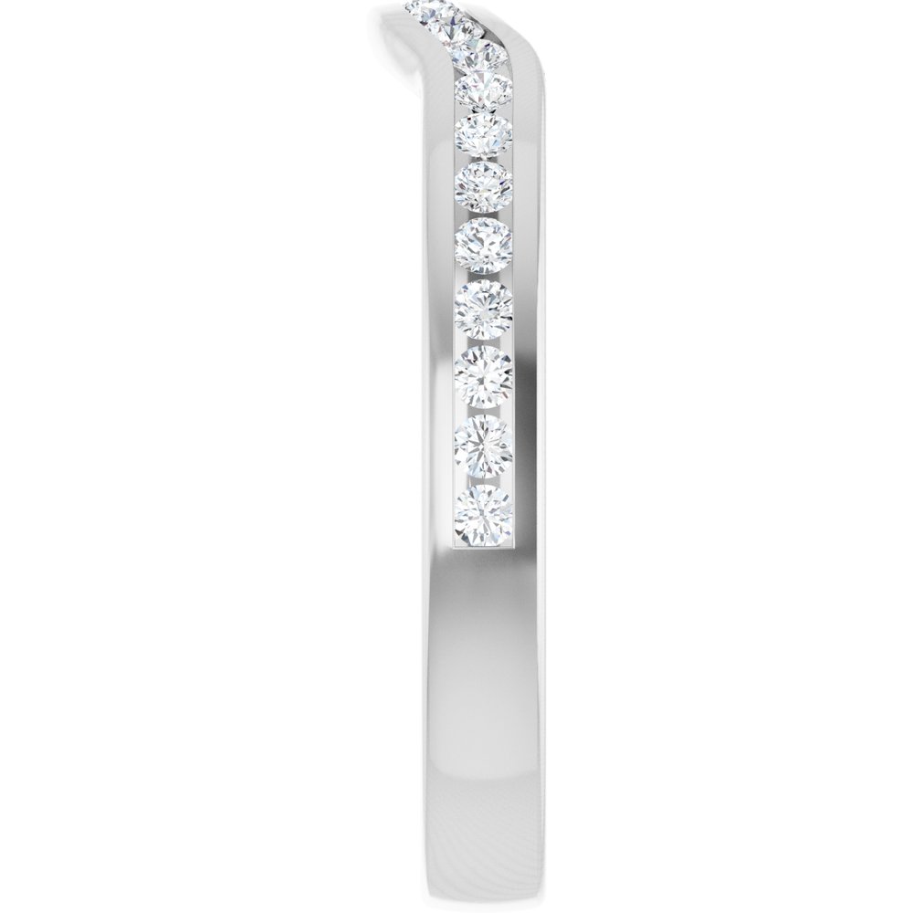 14K White 1/3 CTW Natural Diamond Contour Band