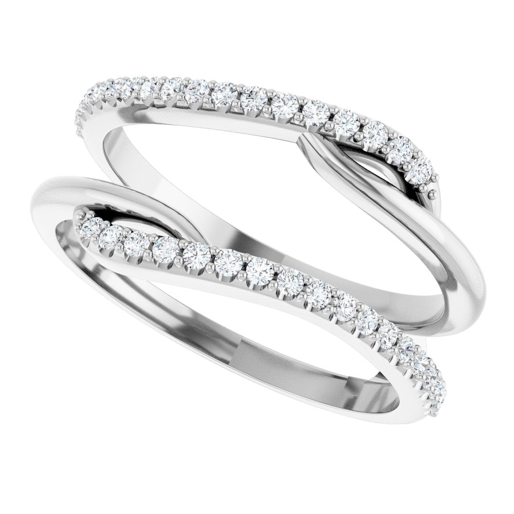 14K White Gold 1/4 CTW Lab Grown Diamond Ring Guard
