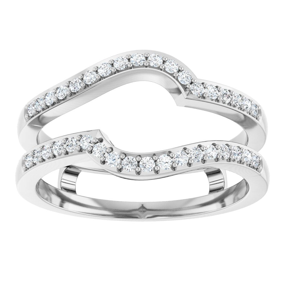 14K White 1/4 CTW Natural Diamond Ring Guard
