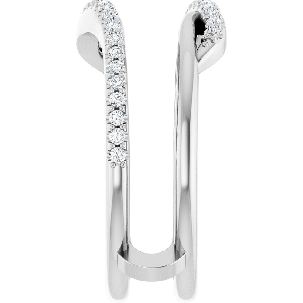 14K White Gold 1/4 CTW Lab Grown Diamond Ring Guard