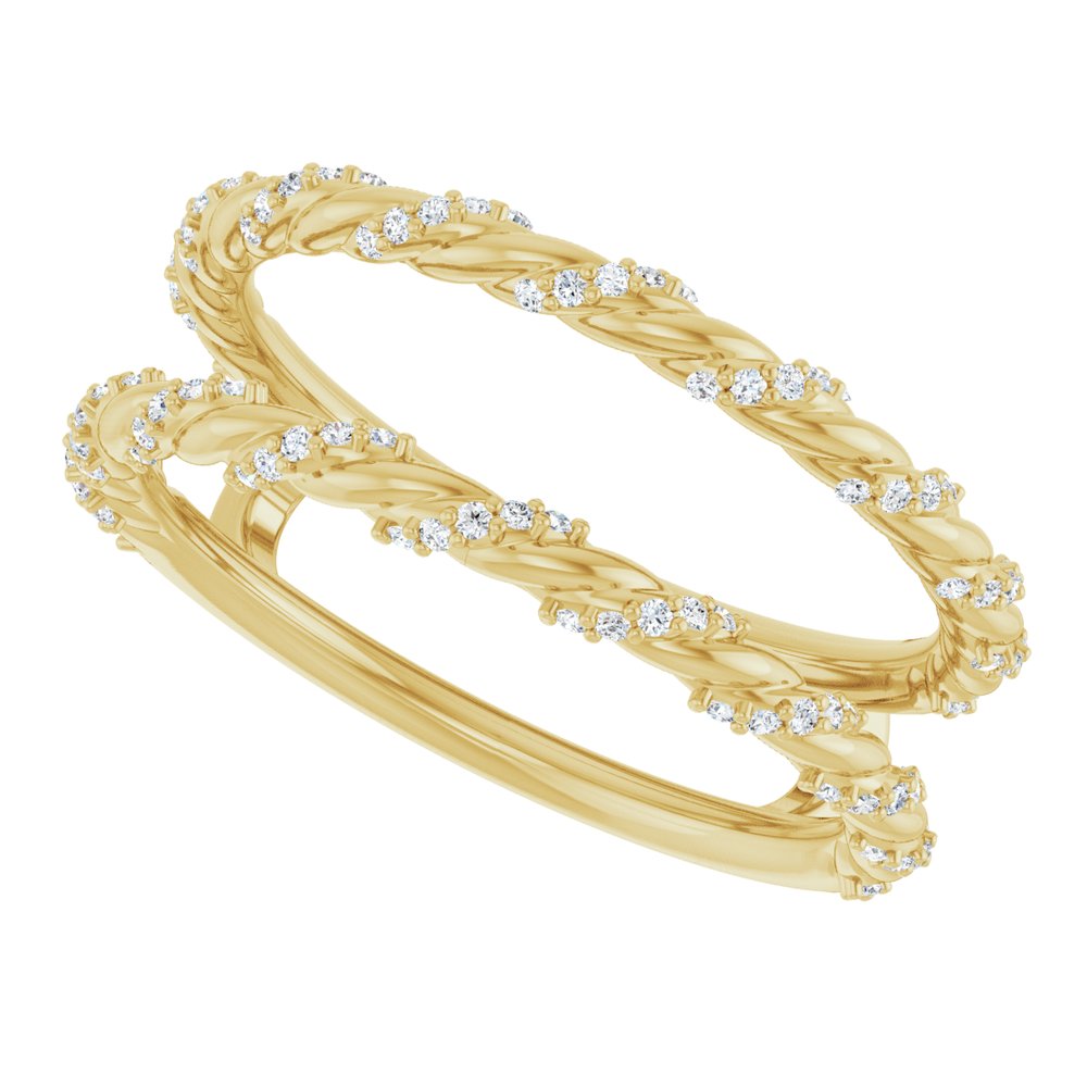 14K Yellow 1/4 CTW Natural Diamond Ring Guard