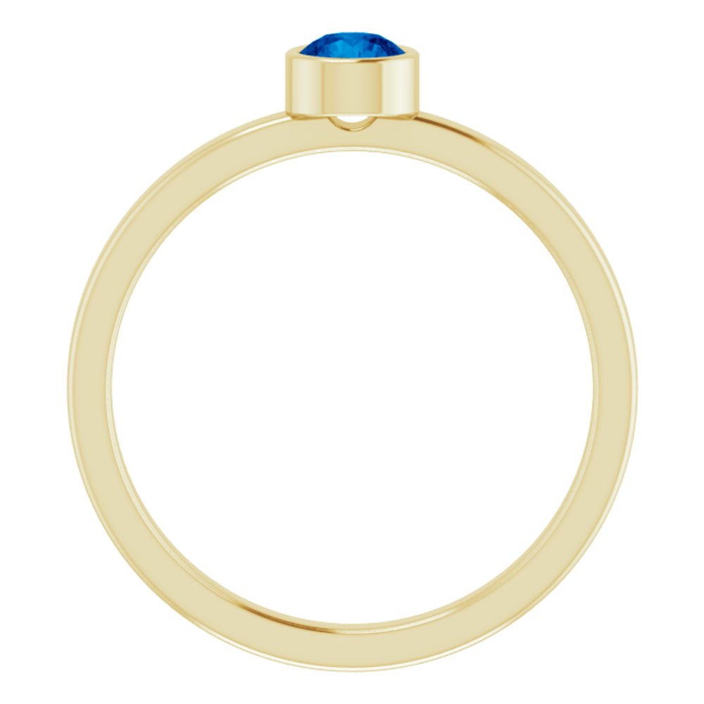14K Yellow 4 mm Lab-Grown Blue Sapphire Ring